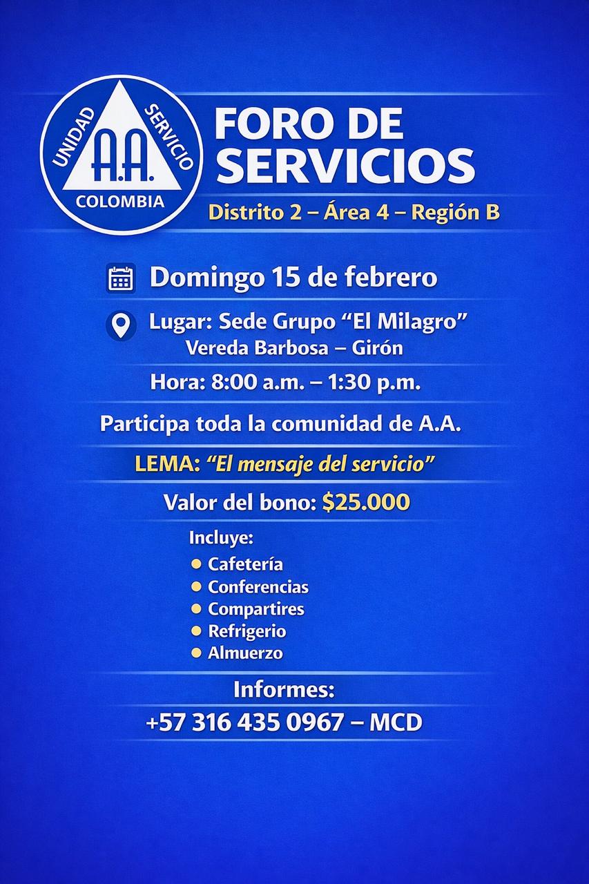 Foro de Servicios – Distrito 2, Área 4, Región B